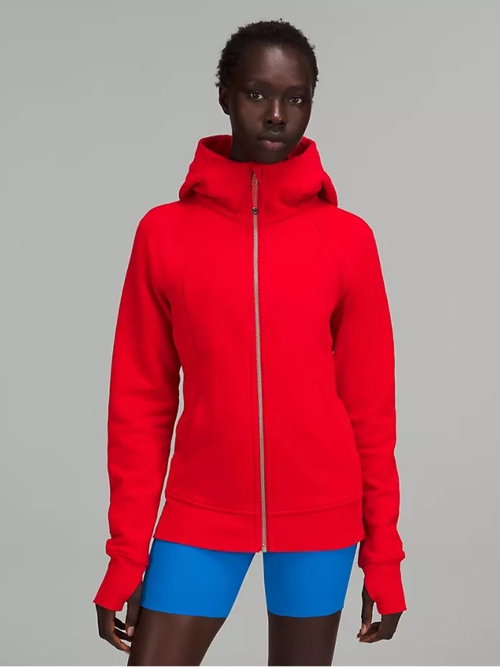 lululemon athletica Red Full-Zip Bomber Hoodie